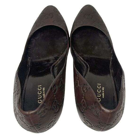 Gucci Chocolate Brown Leather Pumps Horsebit Heel EU 38.5 US 8.5 Made in Italy - Picture 7 of 12